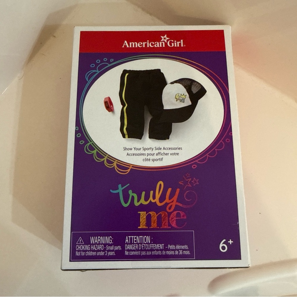 American Girl sporty accessories set. Black pants